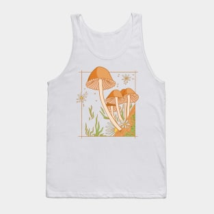 Cottagecore Aesthetic Mushrooms and Frog Tank Top